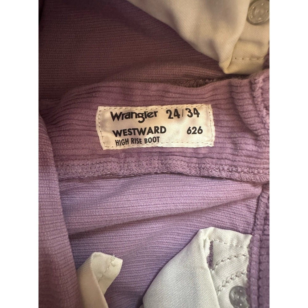 Wrangler Women's Corduroy Size 24/34 Purple Westward High Rise Bootcut 626 Pants - Picture 3 of 8